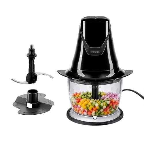 Sujata Chopcraft Electric Chopper 900ml, Vegetable Chopper for Kitchen | Dual Speed | 3200 RPM High Speed Motor | Stainless Steel Blades | Chop, Mince, Whip & Blend | Black