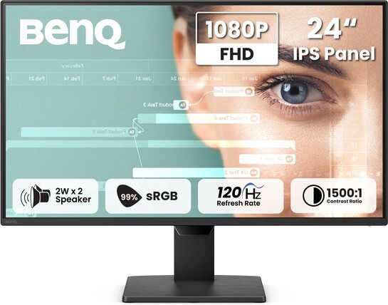 BenQ GW Series 60.96 cm (24 inch) Full HD IPS Panel Monitor (GW2490P) (Response Time: 1 ms, 120 Hz Refresh Rate)