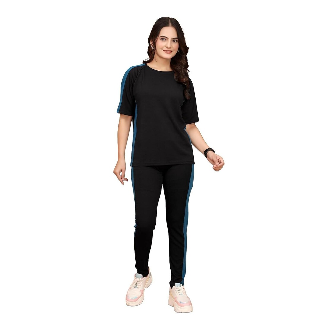 ALISBA Women's Active Wear Track Suit Set - Sportswear Top & Bottom Set ...