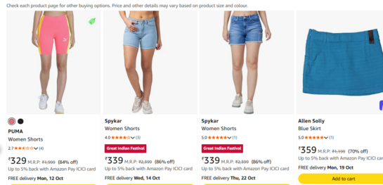 Spykar Women's Light Blue Washed Slim Fit Denim Shorts | High-Waisted Stretch Cotton Jean Shorts
