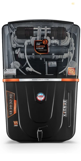 Aqua  Fresh Water Purifier Smoke Audi 18 ltr drink pure India 1st BIS (IS 16240 :2023) CM/L8100159306 18 L RO + UV + UF + Copper + Alkaline + TDS Control Water Purifier