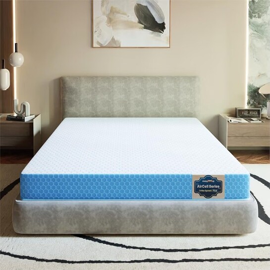 SleepyHug Ortho Spinex Plus | Aircell Technology | King Bed Size | Blue | (LxW- 72x72 Inches)