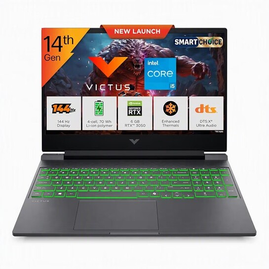 HP Victus 15 Smartchoice, Intel Core i5-14500HX, 6GB RTX 3050, 12GB DDR5(Upgradeable) 512GB SSD, FHD, 144Hz, 300nits