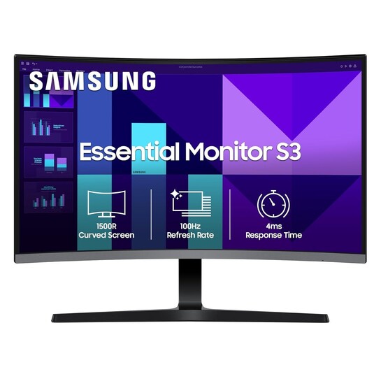 Samsung 32" (80 cm) S3 1500R Curved Monitor|FHD 1920 x 1080|100 Hz|4 ms