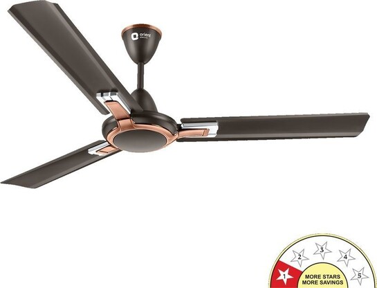 Orient Electric Ujala Prime Superior Air Flow BEE-1 Star Rated Rust-Proof blades Saving 1200 mm Ceiling Fan (1 Star | Smoke Brown | Pack of 1)