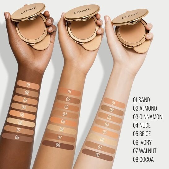 [Prime: Free Delivery] Lakme Unreal Dual Cover Pressed Powder, 2 In 1 Compact + Foundation, Non Cakey Coverage, Lightweight & Long Lasting Compact, 20 Nude,9g
