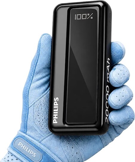 Philips 20000mAh 22.5W Fast Charging Power Bank (Slate Black) with Digital LED Display