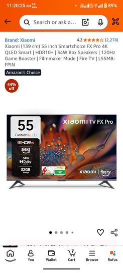 Xiaomi (139 cm) 55 inch 4K QLED Smart TV @29,737