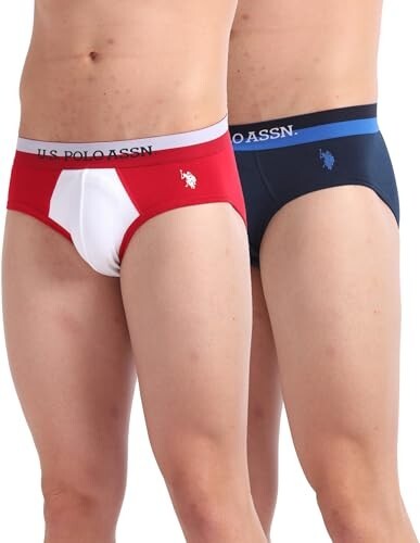 U.S. Polo ASSN. Mens OEB02 Elasticized Waist Underwear Briefs - Pack of 2