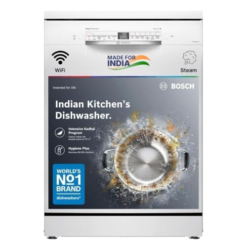 Bosch 14 Place Setting Free Standing Dishwasher for Indian Utensils