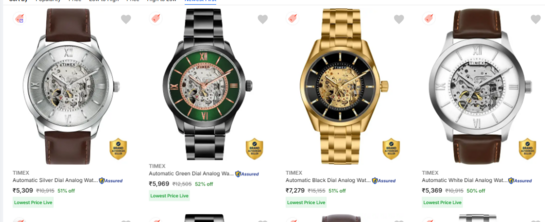 Timex Men's Automatic Skeleton Watch (Silver Dial, Leather Strap) upto 50% off