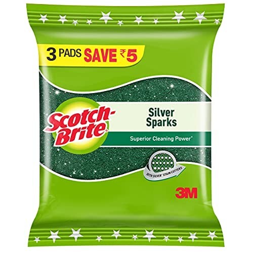 Scotch-Brite Silver Sparks Pad_3s Pack ,hyperlocal