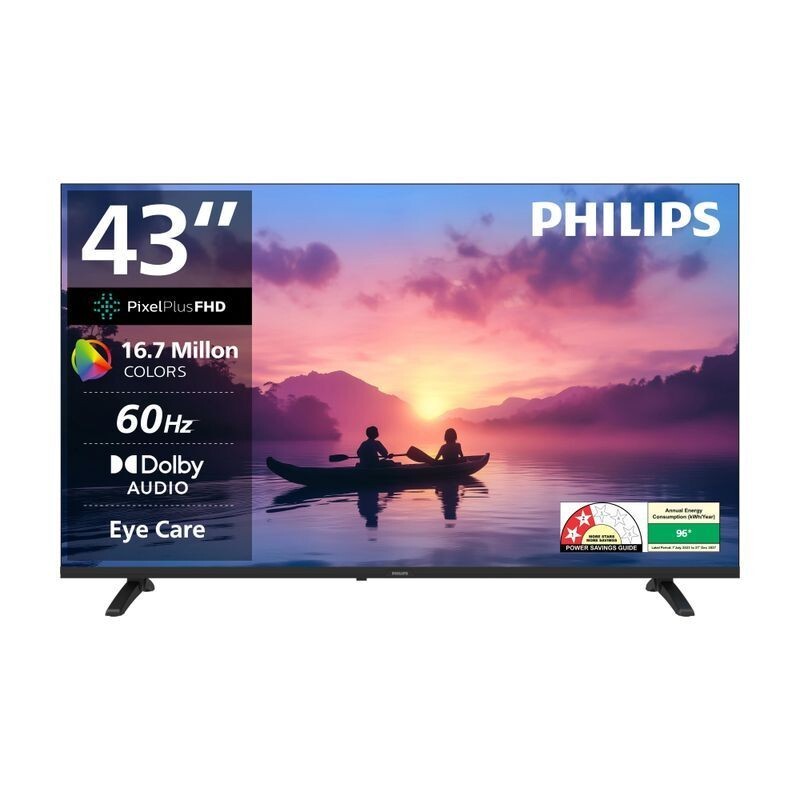 PHILIPS 108 cm (43 inch) Full HD Smart Google TV (43PFT6130/94) | Frameless LED TV with Voice Control, Dolby Audio, 24W Sound & HDR10