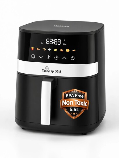 Inalsa Tasty Fry D5.5 ,1400W,Air Crisp Technology,Air fry,Bake,Ro...more