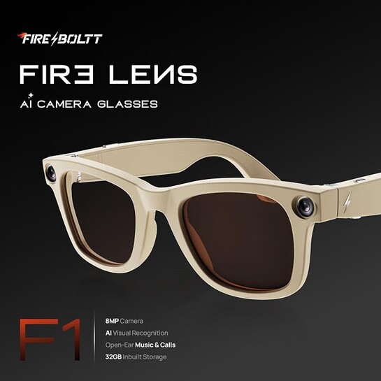 Fire-Boltt Fire-Lens F1 AI Camera Smart Glasses, 8MP Camera, Hands-Free Photo & Video, Vision AI, 32GB Storage