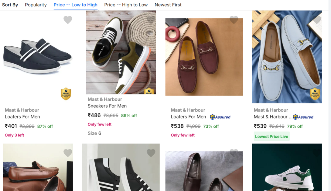  Up to 85% OFF on Branded Shoes 