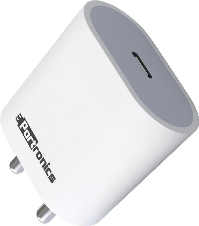 Portronics 20 W PD 3 A Wall Charger for Mobile (White)