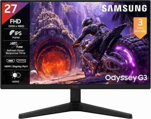 Samsung Odyssey G3 Gaming Monitor 68.58 cm (27 inch) Full HD LED Backlit IPS Panel Gaming Monitor (LS27HG300EWXXL) (Response Time: 1 ms, 200 Hz Refresh Rate)