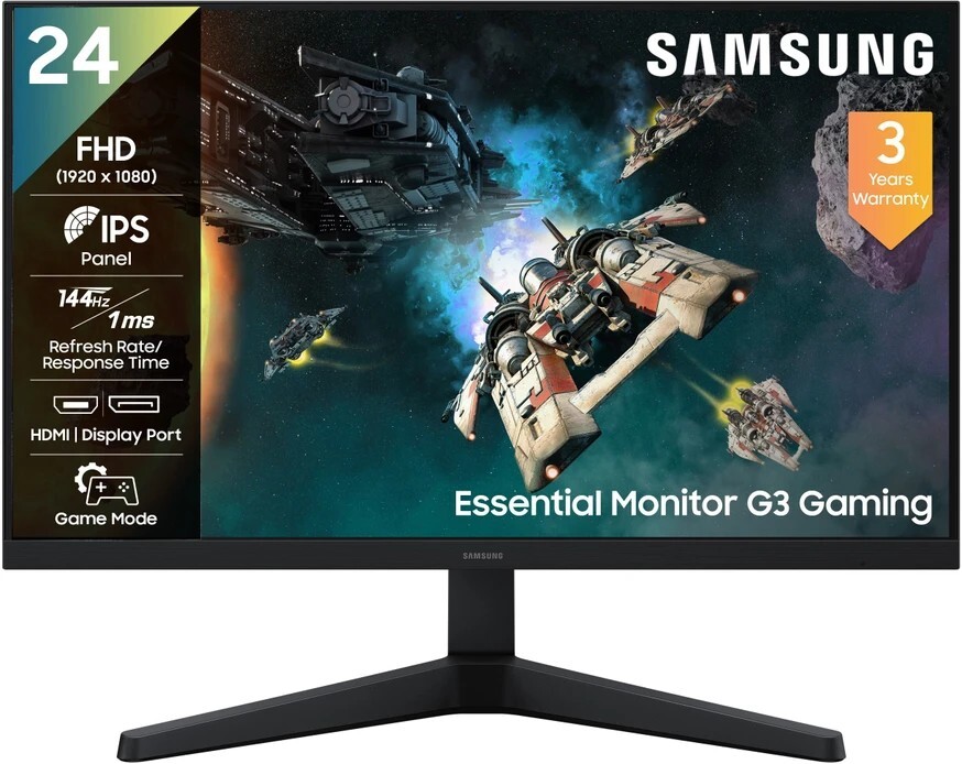 Samsung G3 Gaming Monitor 60.4 cm (24 inch) Full HD LED Backlit IPS Panel Gaming Monitor (LS24HG310EWXXL) (Response Time: 1 ms, 144 Hz Refresh Rate)