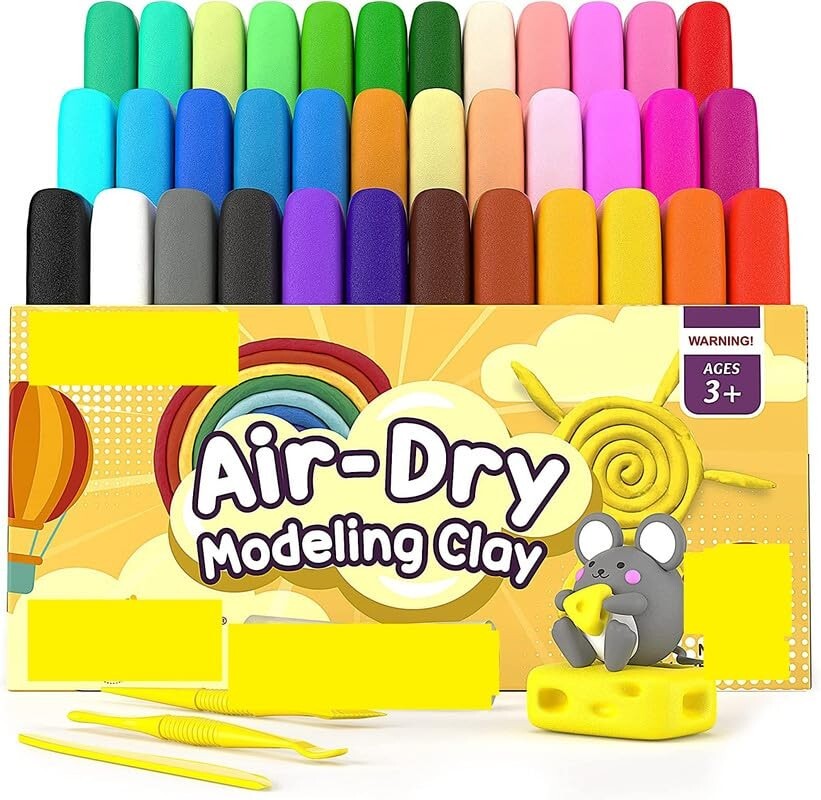 MOQ -2 | Eclet Air Dry Clay for Kids, Pack of 12 Multicolor Soft Modeling Clay for DIY Art & Craft, Creative Sculpting, School Projects, Clay Making & Fun Learning Activities A