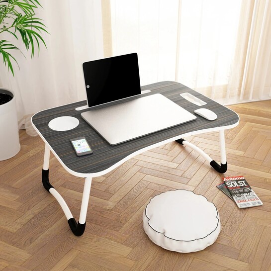 Story@home LT4002 Wood Portable Laptop Table (Finish Color - Black