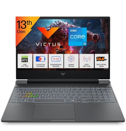 HP Victus Intel Core i5 13th Gen 13450HX - (16 GB/512 GB SSD/Windows 11 Home/6 GB Graphics/NVIDIA GeForce RTX 3050) 15-fa2652TX Gaming Laptop on Flipkart