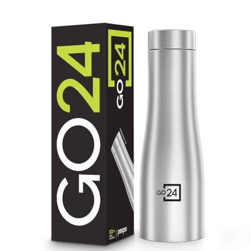 Go24 pexpo Monaco 750 ISI Certified Stainless Steel Sports/Fridge Water Bottle with Steel Cap - 700ml, Silver | Eco Friendly | BPA Free | Water Bottle for Office, Gym, School, Yoga, Trekking