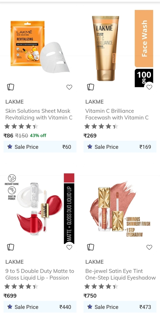 AJIO: Up to 90% Off on Lakme Products 