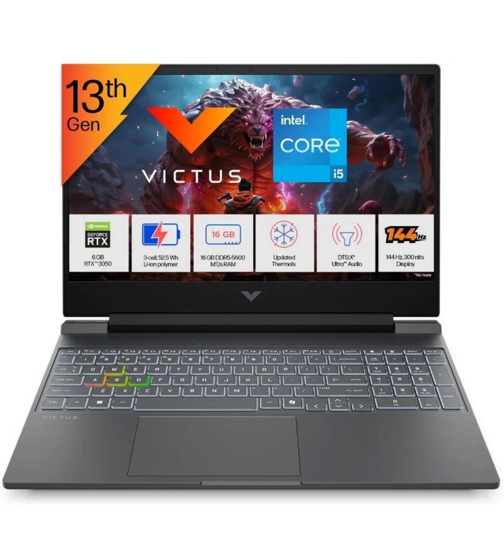 HP Victus Intel Core i5 13th Gen 13450HX - (16 GB/512 GB SSD/Windows 11 Home/6 GB Graphics/NVIDIA GeForce RTX 3050) 15-fa2652TX Gaming Laptop on Flipkart
