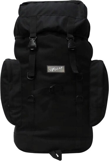 F Gear Platoon Black 46L Rucksack with D-Ring, MOLLE Loops & Hip Belt | 1 Compartment & 3 Pockets