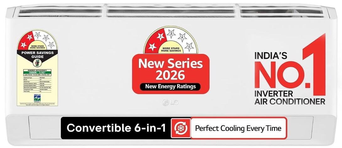 LG Essential Series, 0.8 Ton 2 Star, Smart Inverter Split AC