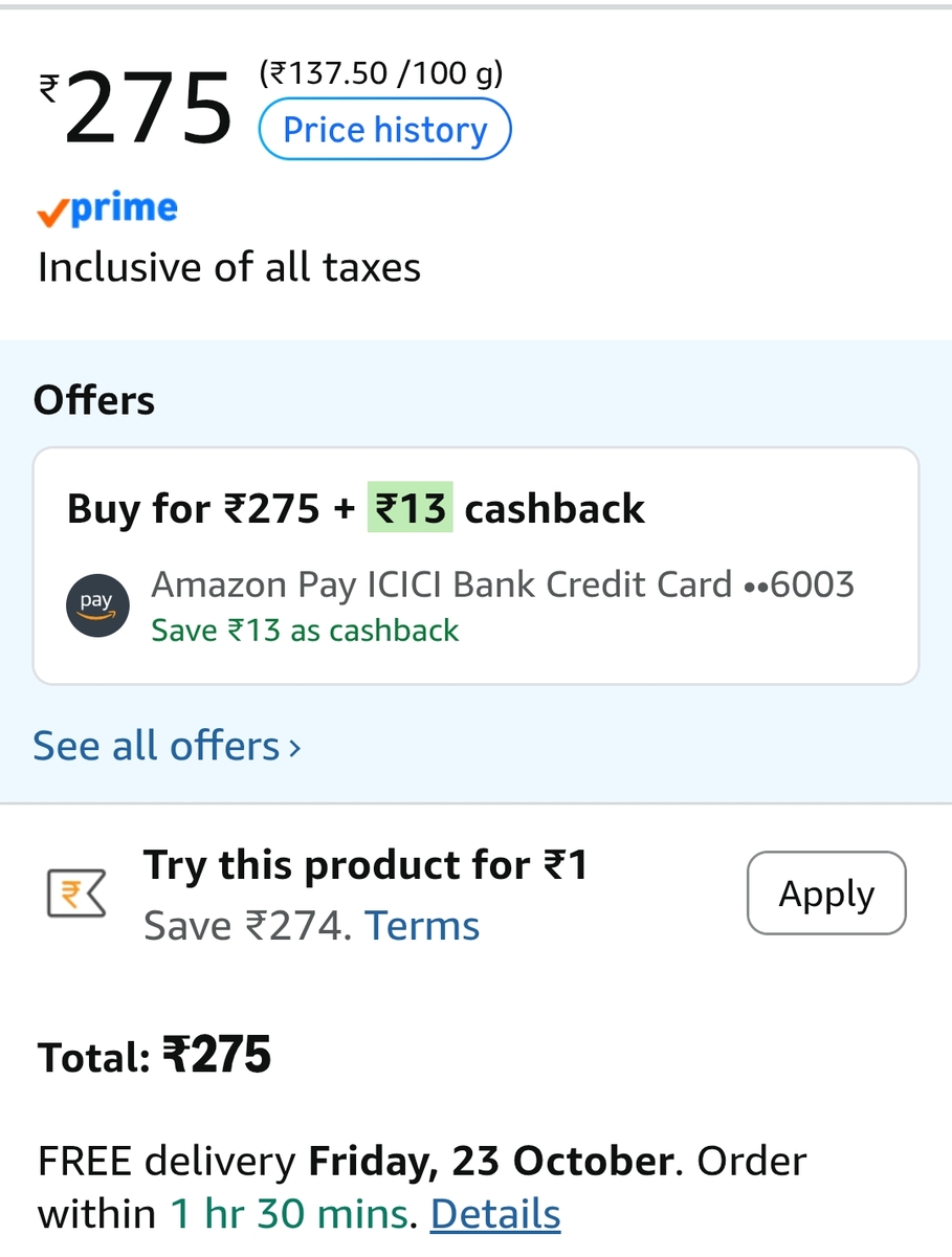 sample ₹1 | Desidime