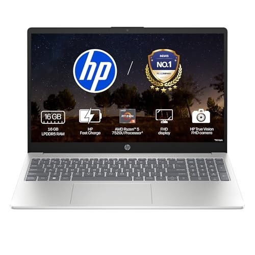 HP 15, AMD Ryzen 5 7520U (16GB DDR4, 512GB SSD) FHD, Anti-Glare, Micro-Edge Laptop