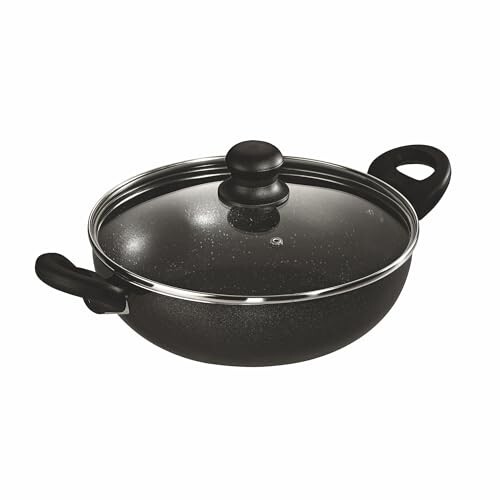 Butterfly Granza Non Stick Kadai with Glass Lid | 280 mm |Non-Stick Premium Virgin Aluminium | Induction Base| PFOA Free | Scratch Resistant