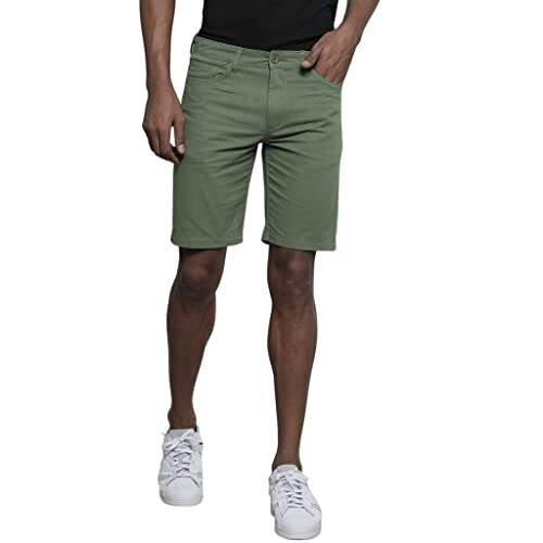 The Indian Garage Co Men's Slim Fit Mid-Rise Cotton Shorts