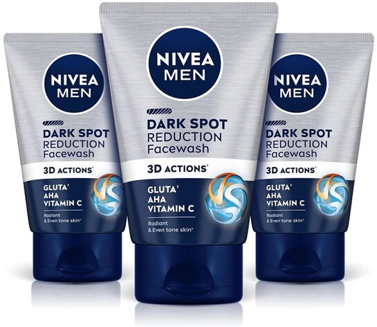Nivea Men Dark Spot Reduction Cleanser Combo, with Vitamin C, AHA, For Even Tone Skin Face Wash (300 g)