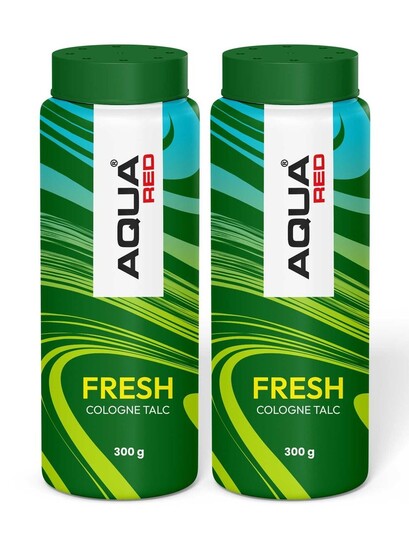 Buy AQUA RED Set Of 2 Fresh Cologne Talc 300 G Each - Talcum Powder for Unisex 41117437 | Myntra