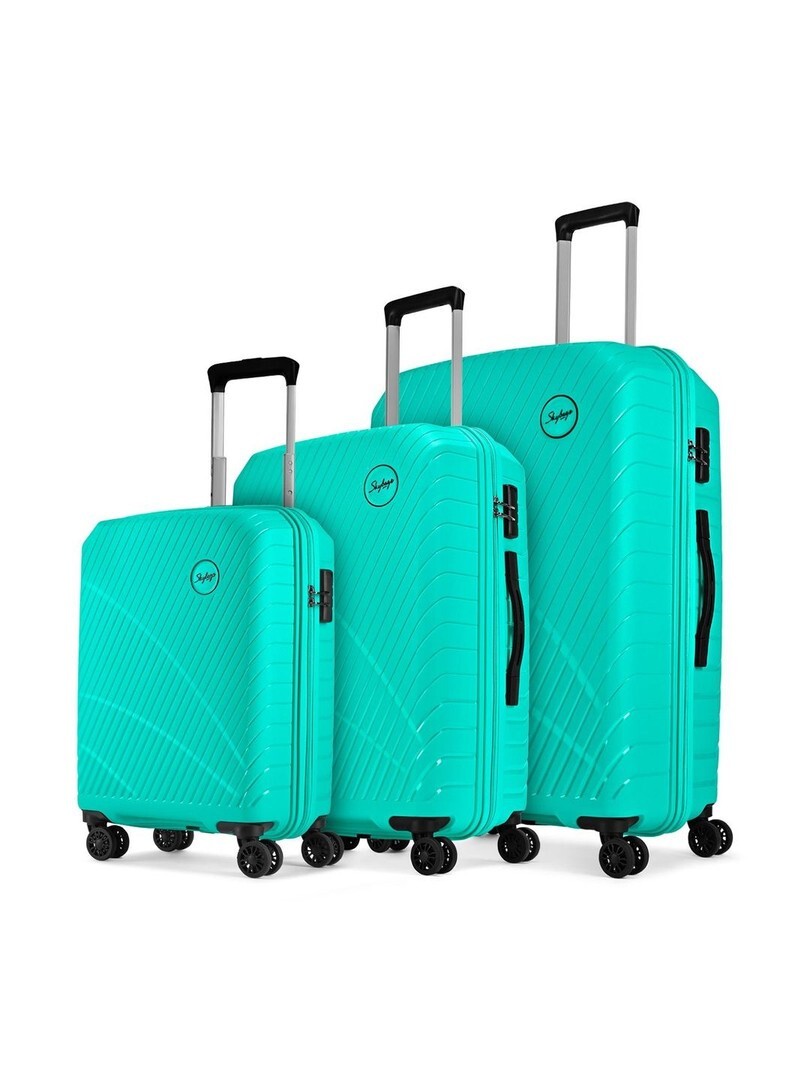  Skybags Set Of 3 Textured 360 Degree Rotation 8 Wheel Large Trolley Bag 102L 