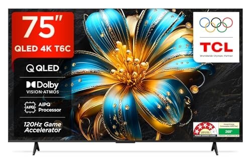 [ICICI CC EMI] TCL 75-inch 4K QLED Google TV | 120Hz Game Accelerator | Dolby Vision & Atmos