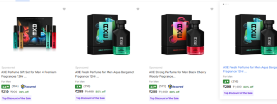 AXE  Perfume up to 82 % off