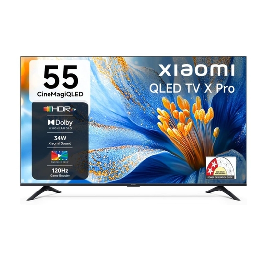 Xiaomi X Pro CineMagiQLED 138 cm (55 inch) QLED Ultra HD (4K) Smart Google TV with Dolby Vision | HDR 10+ | 32 GB Storage | 34W Dolby Audio | Xiaomi Sound | Film-maker Mode | 120 Hz Game Booster| Mi TV on Flipkart