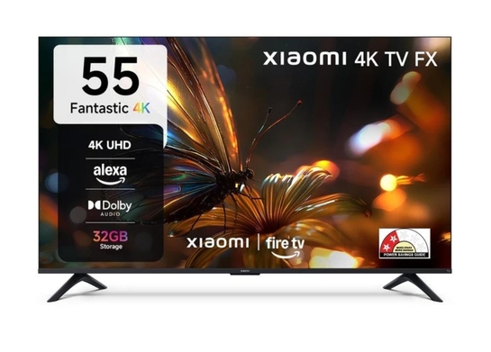 Xiaomi  FX Series 138.68 cm (55 inch) Ultra HD (4K) LED Smart Fire TV with Alexa built-in | HDR 10 | 32 GB Storage | 30W Dolby Audio | Premium Metal Bezel-less Design | 