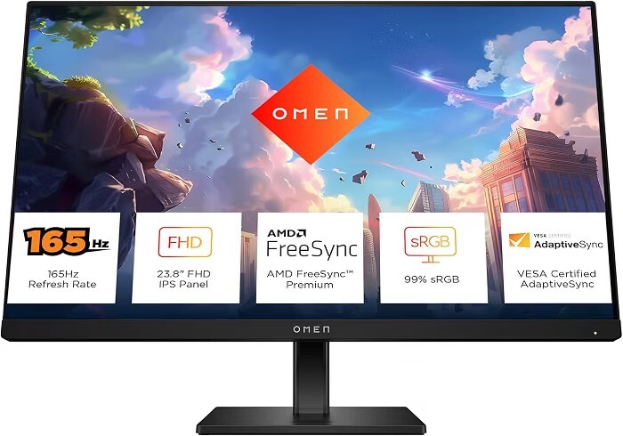HP OMEN Gaming Monitor, 23.8 inch(60.5 cm) FHD, 165Hz, 3-Sided Borderless, 300 nits