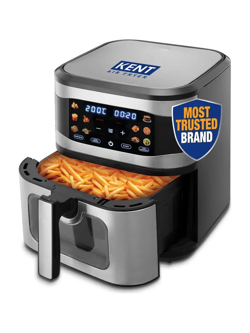 KENT Digital Air Fryer 8L | 1700W | Bake, Grill & Roast | Up to 80% Less Oil Usage | 7 Preset Menu