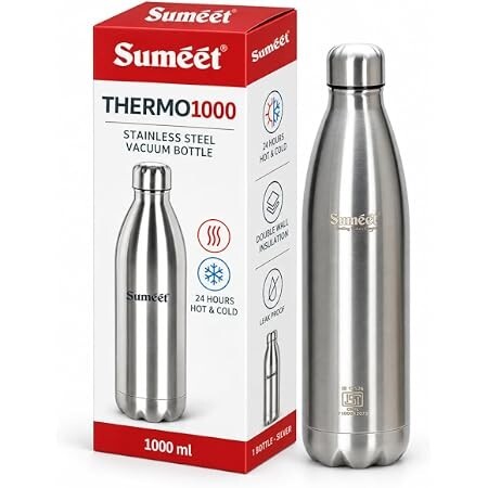 CELLO Puro Steel-X Benz Pro 900 | Leak Proof | Wide Mouth & Easy to Open | Insulated Inner Steel Water Bottle | 730ml| Set of 2