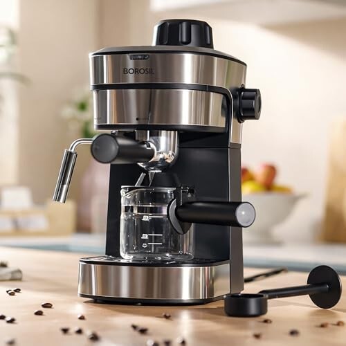 Borosil Brew Mate Drip Coffee Machine with Borosilicate Glass Carafe | Coffeemaker | 6 Cups Capacity | Anti-Drip Function, Auto Shutoff, Keep Warm Plate | 2 Years Warranty | Black