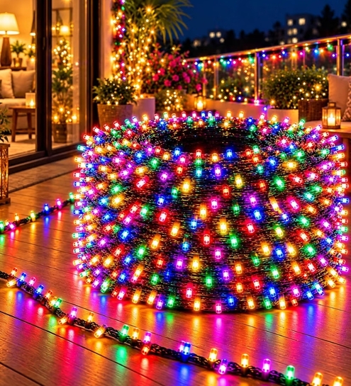 Desidiya® Premium 400 LED String Lights - 90 Meter Multi-Color Fairy Lights for Indoor & Outdoor Decoration | 8 Modes for Patio, Wall, Party, Wedding, Diwali Décor