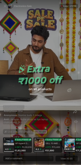 Flipkart LiveShop+ : Extra ₹600 off on mobiles & More
