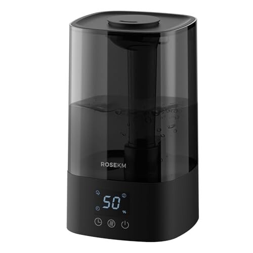 Rosekm Automatic Humidifiers for Bedroom Large Room, 4.5L Cool Mist Ultrasonic Humidifier for Home & Plant with Timer & Humidity Sensor, 