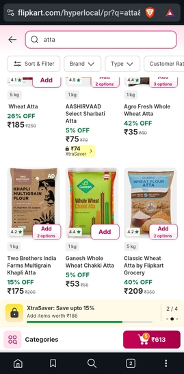 Atta at upto 42% off( location specific)